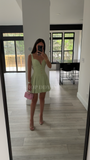 TALA PISTACHIO SLEEVELESS PLEAT MINI DRESS