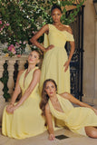 ONE SHOULDER CHIFFON DRESS