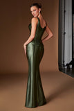 DROP WAIST SATIN GOWN