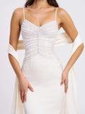 Karmen Pearl Top Pencil Slip Gown With Scar