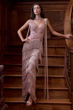 FITTED FRINGE DRESS WITH EMBELLISHED DETAILS - PREORDER