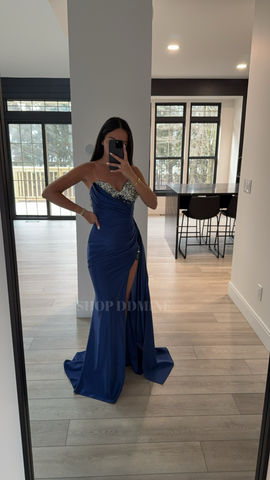 STRAPLESS STRETCH TAFFETA EMBELLISHED DRESS
