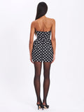 TAHIRA BLACK POLKA DOT MINI DRESS