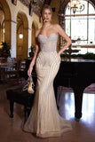 STRAPLESS CRYSTAL FITTED GOWN