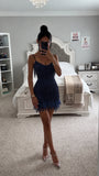 Feather Fringe Sequin Mini Dress