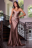 STRAPLESS FITTED SATIN MERMAID GOWN - PREORDER