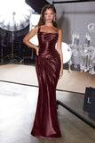 DROP WAIST SATIN GOWN