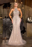 HALTER SEQUIN GOWN