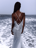 Cameron White Sequin Scoop Neck Mermaid Maxi Dress