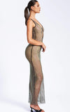 ROBE LONGUE EN MAILLE À STRASS QUAY 
