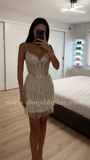SHORT SEQUIN FRINGE COCKTAIL DRESS