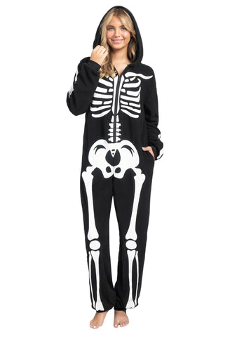 SKELETON ONESIE PAJAMA JUMPSUIT