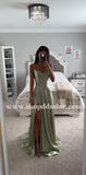 CINDERELLA SAGE SATIN GOWN