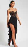 ROBE LONGUE CORSET EN DENTELLE NOIRE JULIA