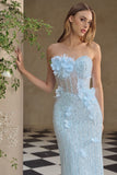 STRAPLESS SHEER CORSET GOWN