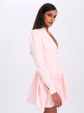 XABRINA PINK LONG SLEEVE MINI DRESS