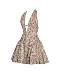 Mackenzie Green And Pink Floral Print Mini Dress