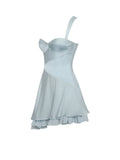 Yaffa Baby Blue Asymmetrical Mini Dress