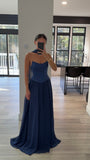CORSET A LINE SCARF GOWN