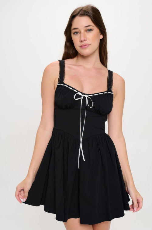 Front Ribbon Tie Bustier Mini Dress – SHOP DDMINE