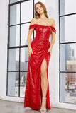OFF SHOULDER SEQUIN GOWN