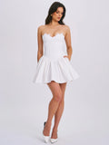 MINI ABITO BUSTIER IN PIZZO BIANCO SASHA 