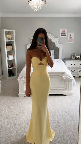 RUNAWAY THE LABEL KLEO LEMON MAXI DRESS
