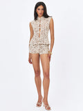Rosanne Cream Cotton Crochet Shorts