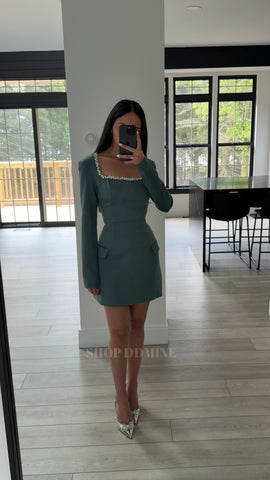 GABELLA DARK GREEN A MINE MINI DRESS – SHOP DDMINE