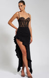 ROBE LONGUE CORSET EN DENTELLE NOIRE JULIA