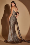 METALLIC FITTED GOWN