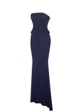 Orabelle Navy Mermaid Gown With Lace-up Back