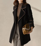 two tone belted jacket
