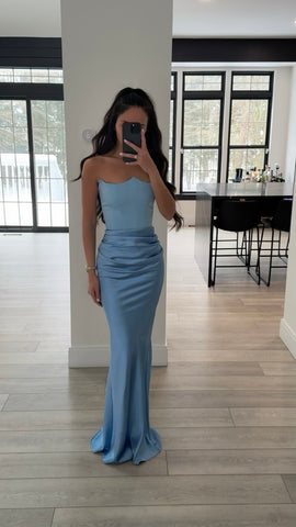 STRAPLESS CORSET SCARF GOWN