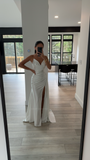 V NECK GATHERED STRETCH GOWN