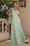 ONE SHOULDER CHIFFON DRESS