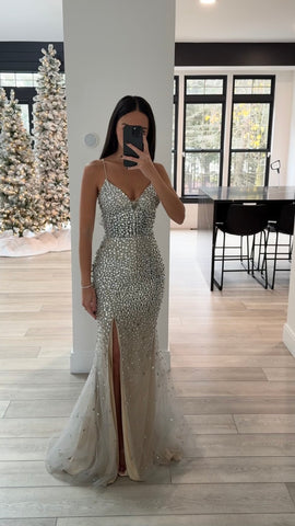 SWEETHEART NECKLINE CRYSTAL GOWN