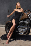 RHINESTONE SCARF  FITTED GOWN