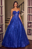 SCULPTED DANGLE STRAP BALL GOWN