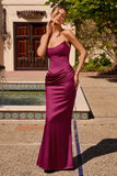 FITTED SATIN TWO PIECE GOWN