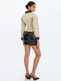Vinette Sage Cotton Gabardine Cropped Front Zip Jacket