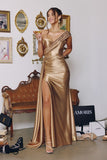 ONE SHOULDER FITTED DRAPED GOWN