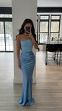STRAPLESS CORSET SCARF GOWN