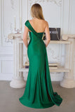 ONE SHOULDER FITTED DRAPED GOWN