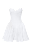 MINI ABITO BUSTIER IN PIZZO BIANCO SASHA 