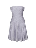 Yalena Lavender Crystal Organza Strapless Mini Dress