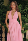 CHIFFON HALTER MAXI GOWN