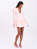 XABRINA PINK LONG SLEEVE MINI DRESS