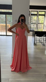A LINE CORSET SCARF GOWN