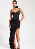 ZAHRA BLACK LACE SATIN CORSET DRESS
